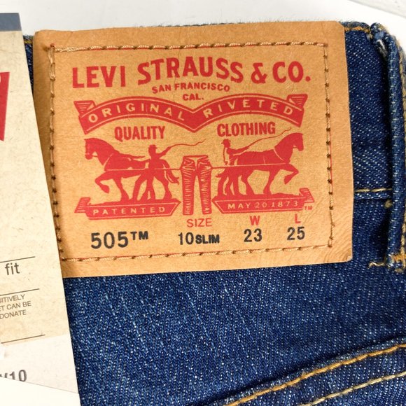 Levi's 505 Boy's Blue Jeans Size 10 Slim Straight Leg Regular Fit NEW - Picture 3 of 10